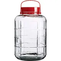 Casativo Voedsel opslag container - glas - 10 liter - afsluitdop en draag hengsel - transparant - voorraadpot