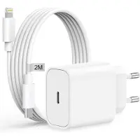 Ntech USB C Adapter snellader 20W Geschikt voor iPhone 15 Pro / Geschikt voor iPhone 15 Pro Max inclusief USB C naar USB C kabel 1 Meter