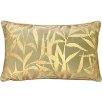 Dutch decor KATJA - kussenhoes 30x50 cm - bladmotief - Sponge - groen - met rits - zonder binnenkussen