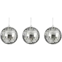 House of Seasons Disco kerstbal | 3-delig | spiegelend | zilver | 8cm
