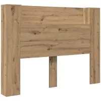 vidaXL Opslag hoofdeinde met LED Artisanaal eiken Bewerkt hout