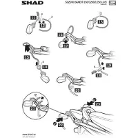 Shad Support de valise latérale pour moto Suzuki 1250 GSF Bandit 2007 à 2014 S0BN61IF / Kit / 3P SYSTEM Neuf