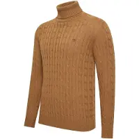 Cappuccino Italia Trui Aosta Cable Pullover Bruin