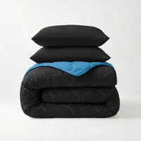 Sleeptime Lazy Dekbed Zonder Overtrek - Zwart/Blauw 200 x 200 cm