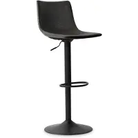 Trevi Barstoel/Barkruk '' in PU zwart kleur - H 88-109 x B 41 x D 47 cm - Counterstoel - Set van 2