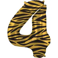 Folat - Folieballon Cijfer 4 Tiger Chic - 86 cm