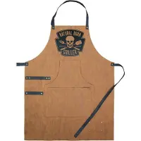Luxe Schort Natural Born Griller | Vaderdag cadeau | Vaderdag cadeau met tekst | Bbq schort mannen | Leer