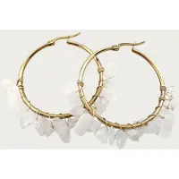 Yehwang White crystal - Natuursteen - Oorbellen - Stainless Steel