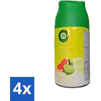 Air Wick 4 x - Luchtverfrisser Navulling - Citrus Bries - Automatische Spray - 250 ml - Citrusgeur - Geurverspreiding - Geurstop - Geurintensiteit - 24/7 Geur