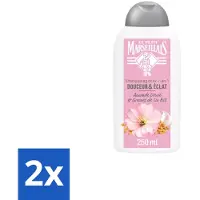 Le Petit Marseillais 2 x – Shampoo – Amande Douce & Graines de Lin Bio – 250 ml - Shampoo Amande Douce - Shampoo Linzaad - Shampoo Bio - Shampoo Voor Fijn Haar - Shampoo Voor Normaal Haar