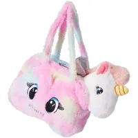 Koopman pluche tas eenhoorn speelgoed roze multicolor cadeau.