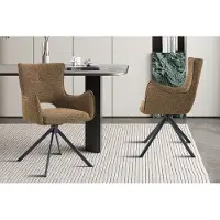 Billy Stoel '' Draaibaar Stof Ote Bruin kleur - H 88cm x B 57.5 x D 60 cm - Set van 2