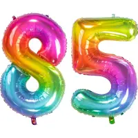 Folat Verjaardag Leeftijd folieballon - 85 jaar - multi kleuren - 86 cm - cijferballon groot