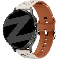 Bandz Siliconen 'Flowers' bandje geschikt voor Garmin Vivoactive 4s / Vivomove 3s / Venu 4 - 41mm / Venu 3s / Venu 2s / Forerunner 265s / Forerunner 255s - Sterrenlicht/Bruin