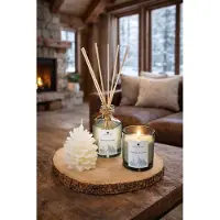 Atmosphera Complete Geurenset Wild & Naturel - 2 Kaarsen, Diffuser, en Houten Schaal