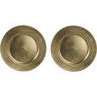 Othmar decorations Diner onderborden - 4x - goud - glimmend - 33 cm - kunststof - Rond - kaarsenbord - onderzetter