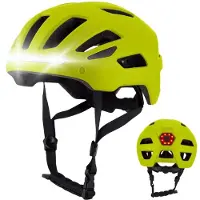GOOFF RIDER Fietshelm met Verlichting - Ebike Helm voor Volwassenen - Geschikt voor Elektrische Fiets en Racefiets - LED Licht - Dames en Heren - Fluorgeel - L