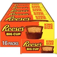 Reese's Reese’s Big Cup King Size – 8 × 79 g – American Candy Classic – Bulk Pack