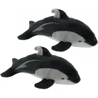 Cornelissen Pluche dolfijn knuffel - 2x - 23 cm - grijs - zeedieren - vissen - Dolfijnen