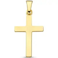 New Bling 9NBG-1008 - - Holle kruis hanger gepolijst - 14kt geelgoud - 25.5 x 11.94 mm
