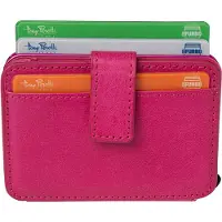 Tony Perotti Furbo EVO RFID leren Pasjeshouder met bankbiljet- en kleingeld vak - Fuchsia