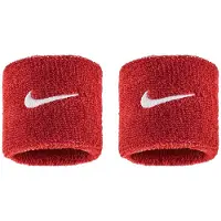 Nike Klassiek Swoosh polsbandje (Set van 2) (Rood/Wit)