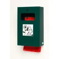 VAR Dispenser voor hondenpoepzakjes afsluitbaar incl. binnenwerk uitgifte zakjes, mosgroen