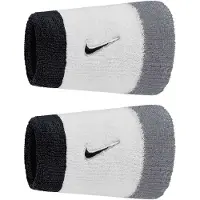 Nike Swoosh Zweetband (Set van 2) (Wit/Grijs/Zwart)