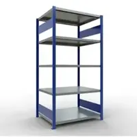 Schulte Lagertechnik MULTIplus250 boutloze rekken, basisrek, B 1000 x D 800 x H 2000 mm, 5 legborden, 250 kg, RAL 5010 gentiaanblauw/verzinkt