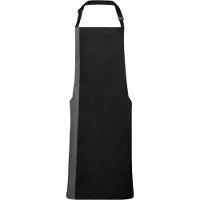Premier Uniseks Contrast Werkkleding Schort (Pack of 2) (Zwart/ Donkergrijs)