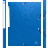 Exacompta 50x Scotten Elastomap + 3 kleppen in gewafeld glanskarton 425g/m2 - A4 - Blauw - 55752E