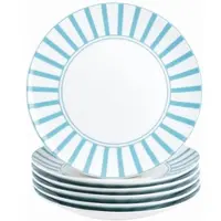 MamboCat Set van 6 SPLIT TURQUOISE taartborden porselein 6 personen