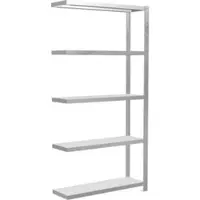 Schulte Lagertechnik MultiPlus250 rekkensysteem zonder schroeven, aanbouwrek, 5 legborden, dwarsverbindingen, B 1000 x D 300 x H 2000 mm, lichtgrijs RAL 7035