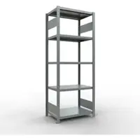 Schulte Lagertechnik MULTIplus 250 boutloos rekkensysteem, basisrek, lengte bout, 2000x750x500 mm, 5 legborden, gegalvaniseerd