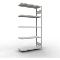 Schulte Lagertechnik MULTIplus 250 rekkensysteem zonder grendel, lengte grendel, 2000x1000x400 mm, 5 legborden, lichtgrijs