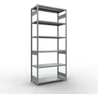 Schulte MULTIplus250 rekken zonder gereedschap, basisrek, 7 legborden, tot 250 kg per legbord, montage zonder gereedschap B 1300 x D 600 x H 3000, zilvergrijs