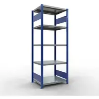 Schulte Lagertechnik MULTIplus 250 boutloos rekkensysteem, basisrek, lengte bout, 2000x750x600 mm, 5 legborden, gentiaanblauw/verzinkt