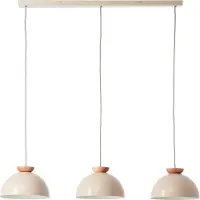 Brilliant Hanglamp Nalam 158 x 100 x 25 cm, 3 x e14, inkortbaar, metaal/hout, natuurlijk/beige