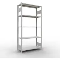 Schulte Legbordstelling MULTIplus150 - 5 legborden - L 2000 x B 400 x H 2000 mm - draagvermogen 150 kg - lichtgrijs RAL 7035
