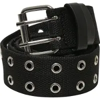 Urban Classics Riem - Polyester Eyelet Belt - zwart-zilverkleurig - Maat L-XL