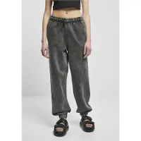 Urban Classics Stone Washed Tracksuit Pants Zwart 4XL Vrouw