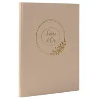 Exacompta gastenboek Ringflower Latte 220x270 mm, 100 pagina's Clairefontaine, goudkleurig, transparante doos, bruiloft