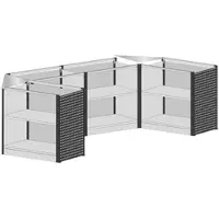 Schulte Lagertechnik uitschuifbaar baliesysteem MULTIplus Set 3, U-vorm, 1 x startmodule/2 x middenmodule/2 x hoekmodule/1 x eindmodule, zonder werkbladen