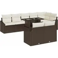 vidaXL Tuinbank Set 9 st Bruin en Crème