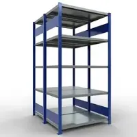 Schulte Lagertechnik - Dubbel legbordstelling. Type 250 kg - 2000x1000x2x600 mm, 10 schappen