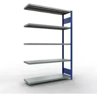 Schulte Lagertechnik MULTIplus 250 rekkensysteem zonder grendel, lengte grendel, 2000x1300x400 mm, 5 legborden, gentiaanblauw/verzinkt.