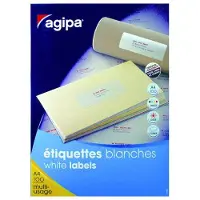 Agipa universele etiketten, 105X39 mm, wit, rechthoekig