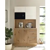Respekta Goedkope keuken 120 cm - mini keuken met apparatuur Marleen - Eiken/Wit - Geen kookveld - magnetron - kleine keuken - compacte keuken - keukenblok met apparatuur