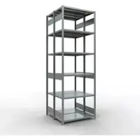 Schulte Lagertechnik - Dubbele basisrekken MULTIPlus250 insteeksysteem - 3000x1000x(2x500) mm, 14 legborden, gegalvaniseerd