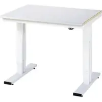 RAU Adlatus werktafel, elektrisch in hoogte verstelbaar, 25 mm MDF-plaat met plaatstalen bekleding, 300 kg, B 1000 x D 800 x H 720-1120 mm, zilver/lichtgrijs